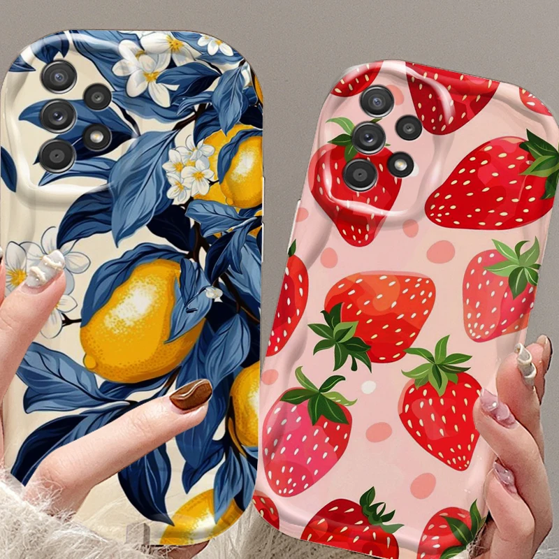 Fresh Luxurious Fruits For Samsung A55 A54 A53 A52 A35 A34 A33 A32 A25 A24 A23 A22 A21S A15 A13 A14 5G Wave Oil TPU Phone Case