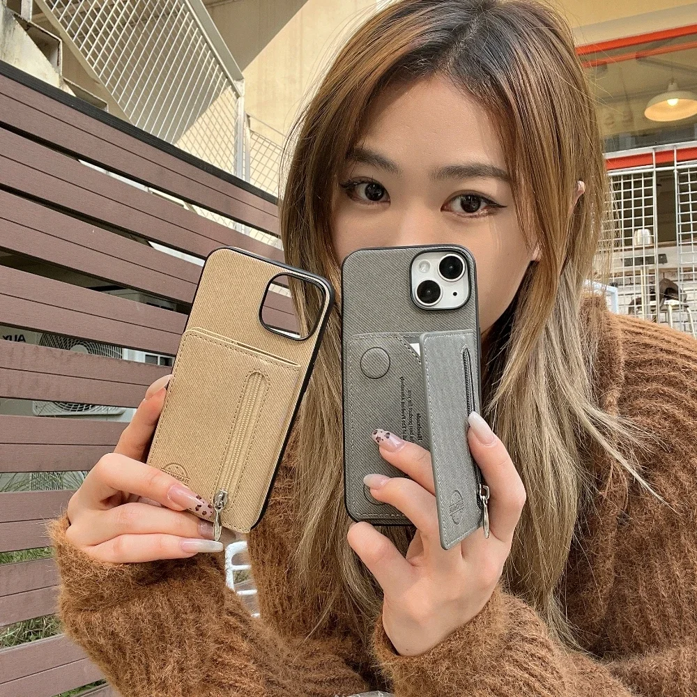 

Classic Zipper Wallet Magnetic Flip Card Case Phone Cover For Huawei Pura 70 Ultra/Mate 70 Pro+/Nova 13 Ultra/Honor 200 X60 Pro