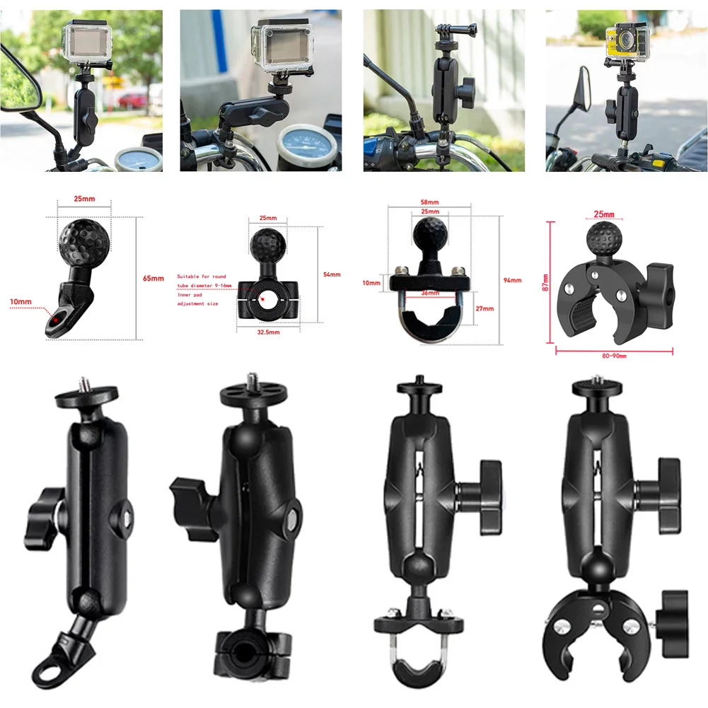 Uchwyt motocyklowy na kierownicę GoPro, podwójny klips krabowy do kamery Insta 360 X5 X4 DJI OSMO, akcesoria do kamer sportowych — zdjęcie produktu 2