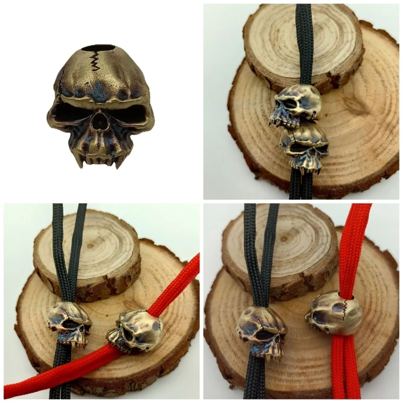

Hand Carved Skull Charm Copper Pendant for Outdoor Gear and Keychains Pendant Y08E