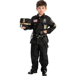 Halloween Policeman Costumes Children Party Carnival Police Uniform men Army Policemen Cosplay Clothing Sets Party Performance
