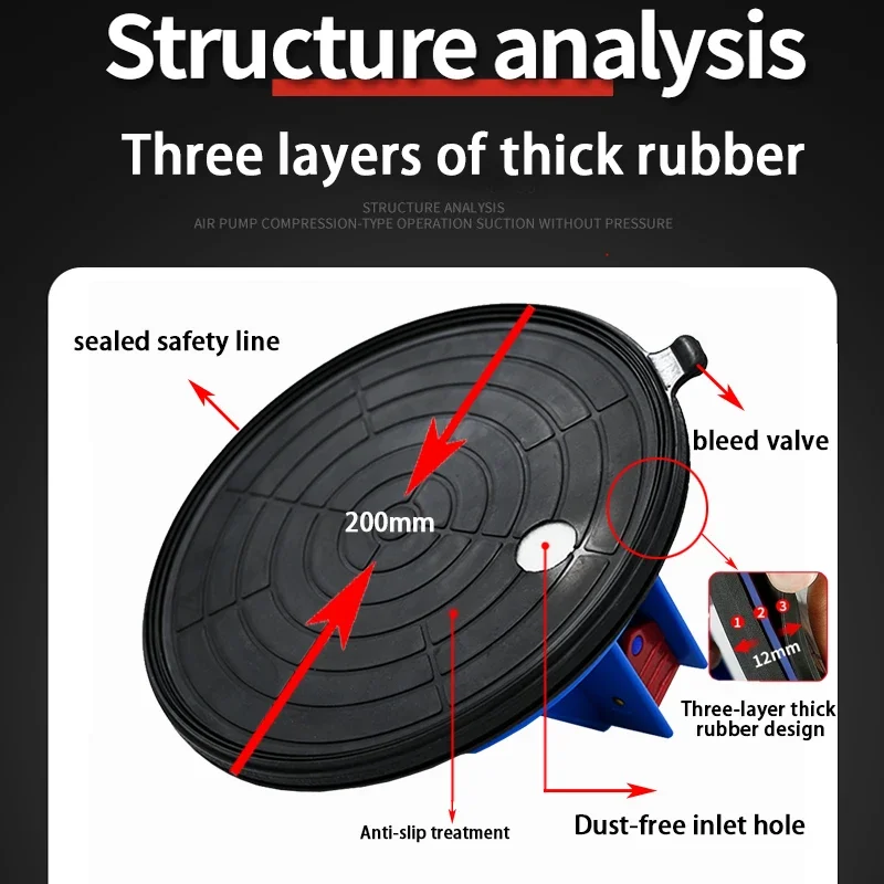 2024 New Vacuum Suction Cup 8 Inch 220kg Carrying Capacity Heavy Strong Suction Puller for Tile Glass Floor Lifting Tools