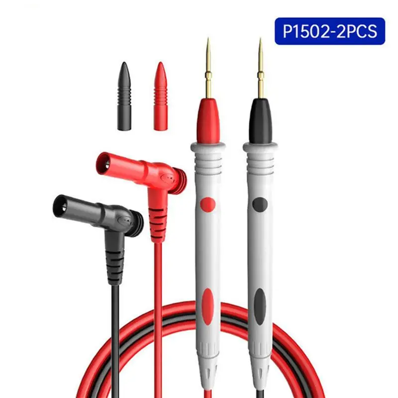 2X P1503E Series Universal Multimeter Probe Test Leads Kit Replacement Needle Tester Tip IC SMD Test Hook Alligator Clip-B51B