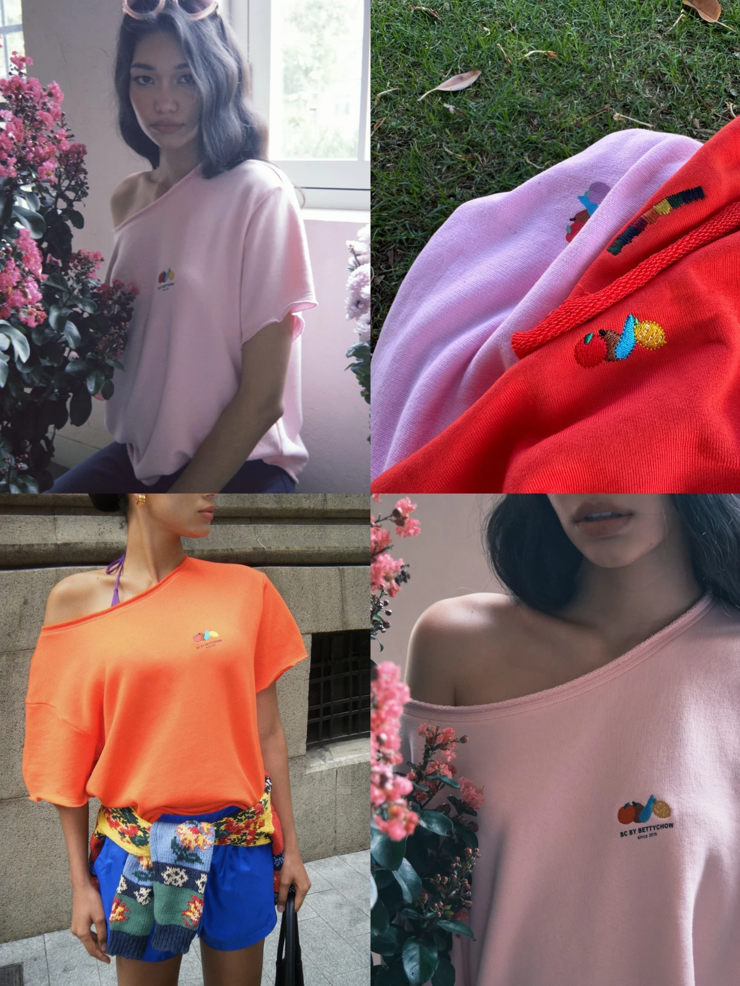 

Футболка Betchow из вышитого хлопкового полотна, свободного кроя, с коротким рукавом, женская летняя, пастельно-розовая, оранжевая, арона