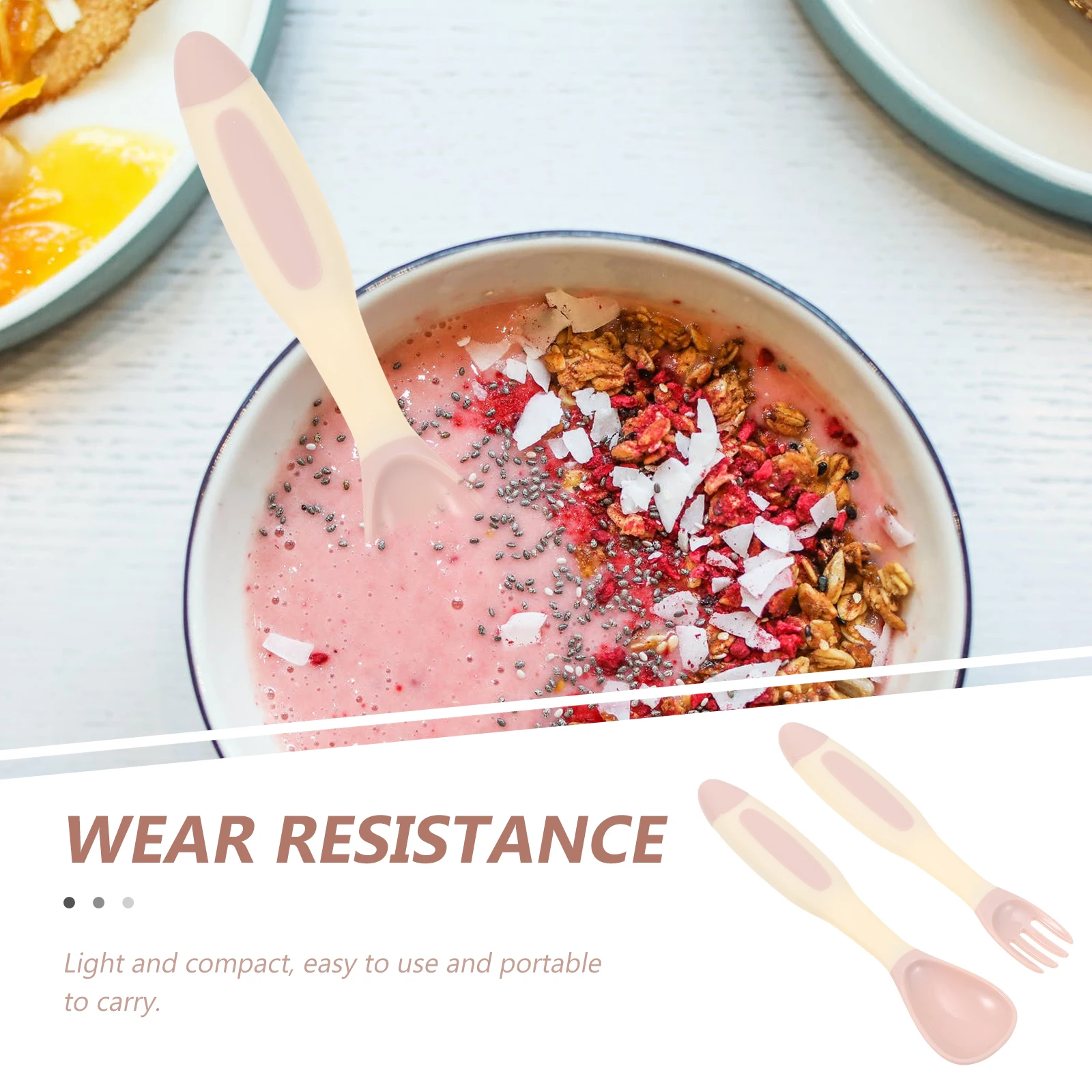 

Twist Fork Spoon Baby Training Utensils Durable Safe Premium Materials Shortened H Grip Heat Resistant Easy Clean