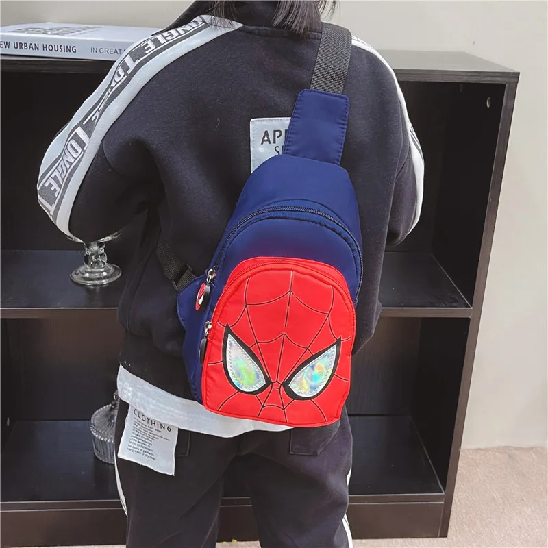 Disney Spiderman Go Shoulder Bag Sling Chest Pack Canvas Sports Teens Crossbody Handbags Men Women Chest Bags Belt Waist Pack