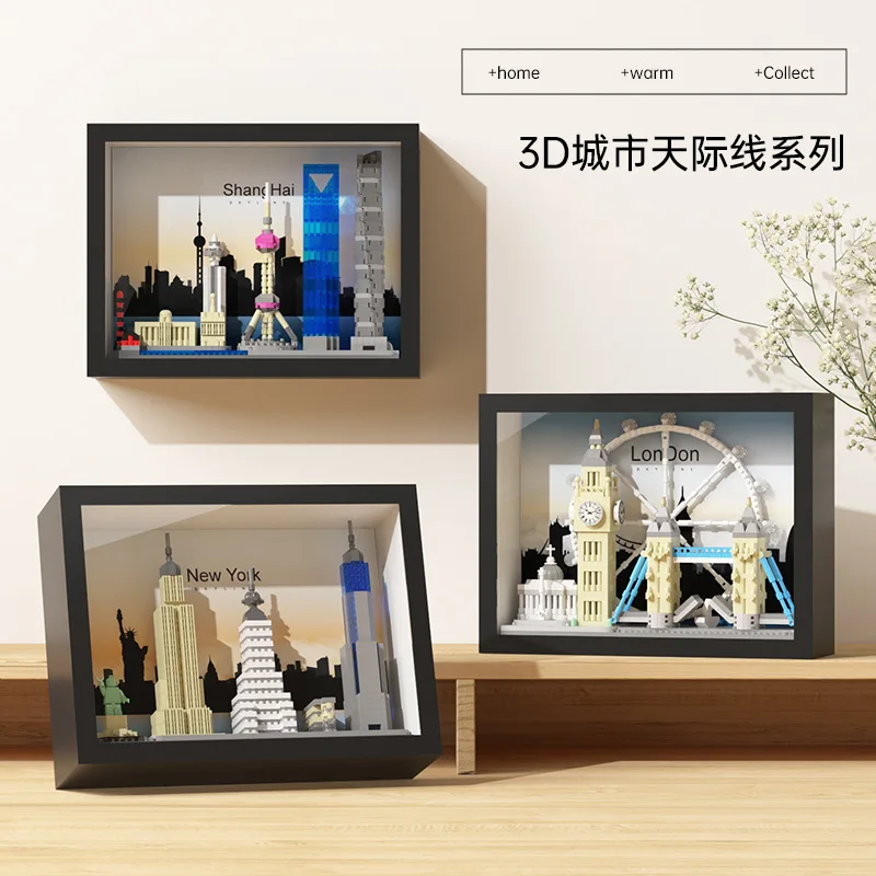 World Renowned Architecture, Shanghai, Paris, Dubai Skyline, Building Blocks, Ornaments, Toys, Gifts, Pendants, Birthday Gifts