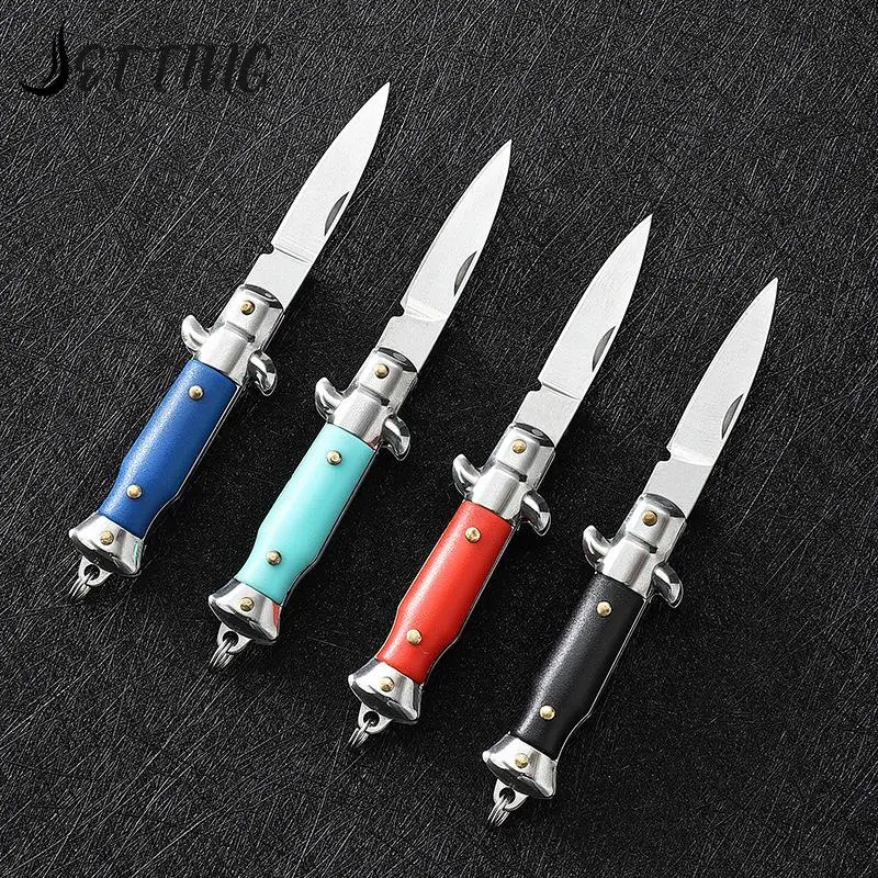 Aço inoxidável portátil Folding Mini Pocket Knife Multifuncional Keychain Pendant, cortador de lâmina, Camping Tool, abridor ao ar livre