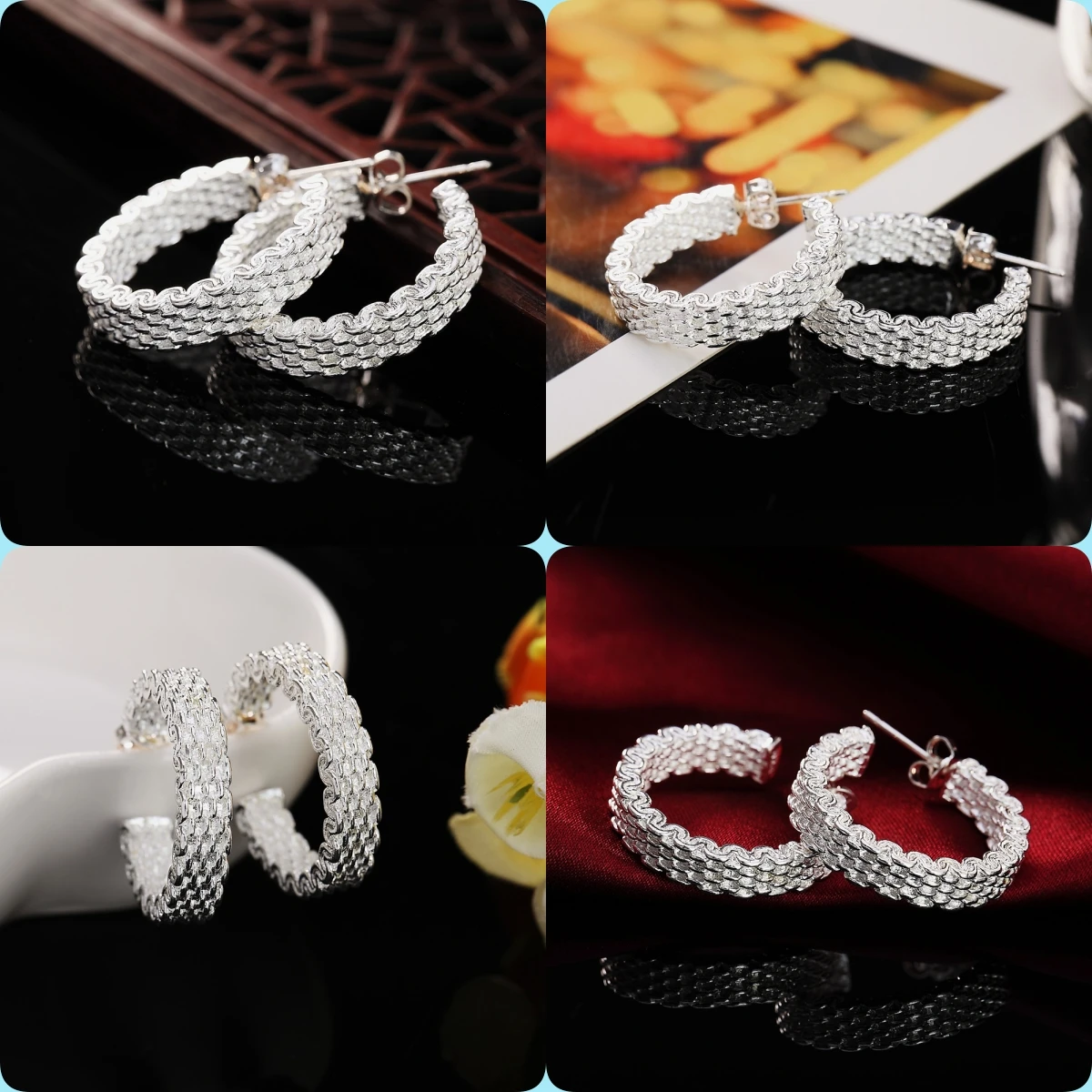 

925 Sterling Silver Creativity charm studs Earrings for Women Luxury Fashion Party Wedding Accessories Jewelry Christmas Gifts