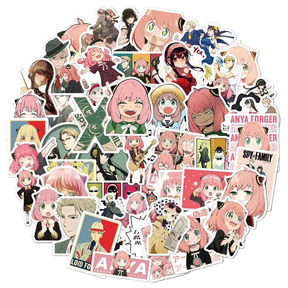 10/30/50/100pcs Anime SPY×FAMILY Cartoon Stickers Cute Anya Forger Graffiti Sticker Phone Water Bottle Diary Kawaii Decal Decor