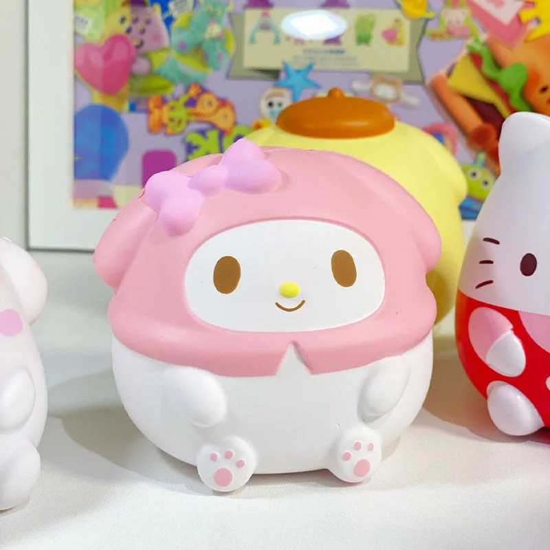 Сетчатая сумка Sanrio Knead Happy, декомпрессионная игрушка, медленный отскок, средство для снятия стресса, нефритовая собака, мультяшный дисплей, детский рождественский подарок