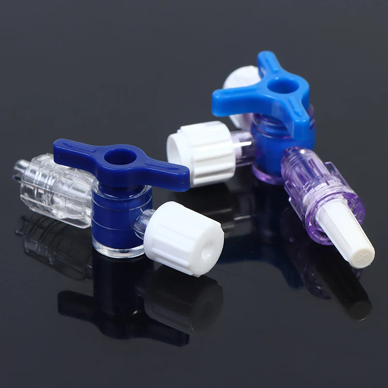 Plastic Two Way Three Way Stop Cock For Clinical Hospital Luer Lock Adapter Stopcock Flexiable T-Connector Extension Tube