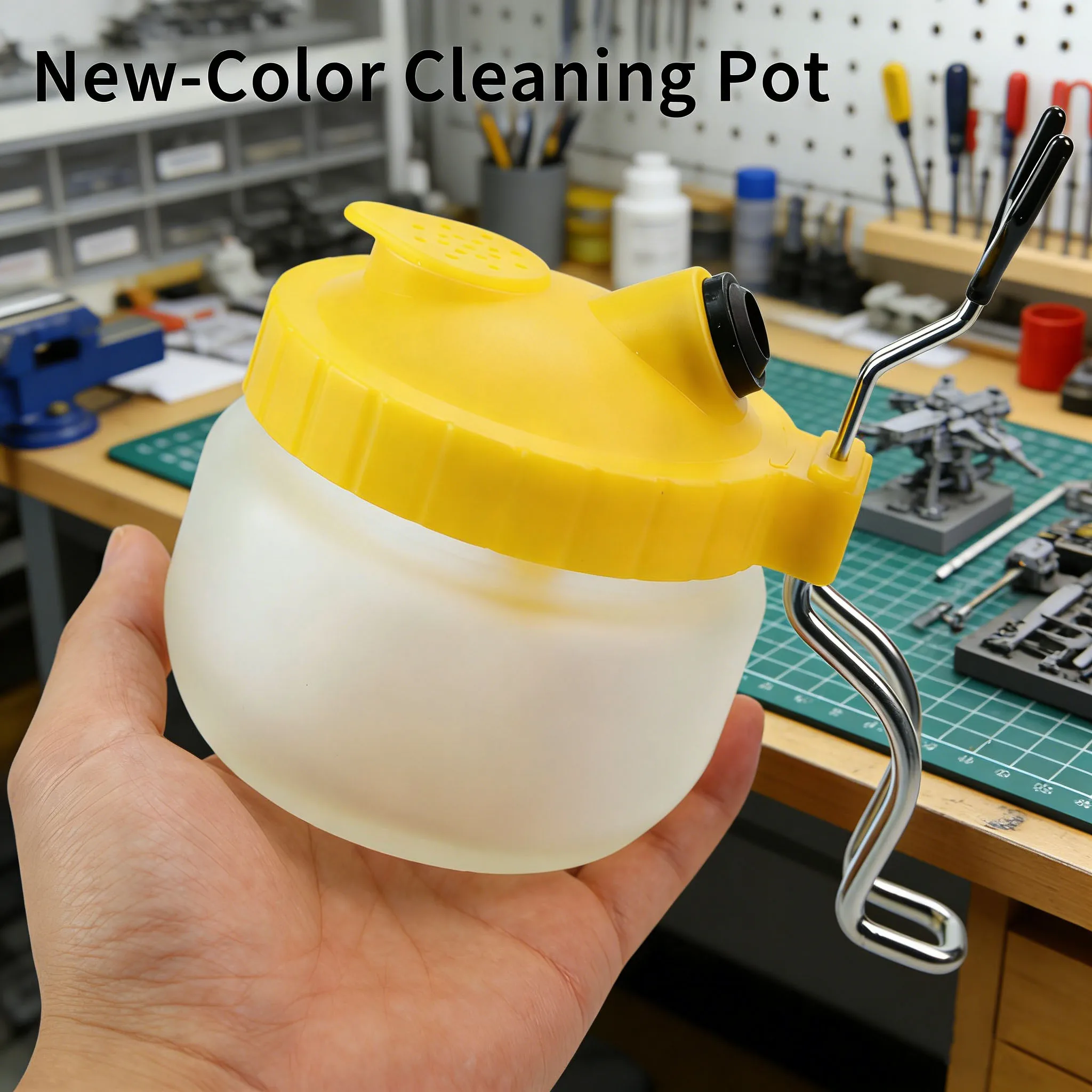 

Подставка для чистки аэрографа, лоток для хранения краски, стеклянная емкость, фильтрующий материал и инструменты для чистки аэрографа