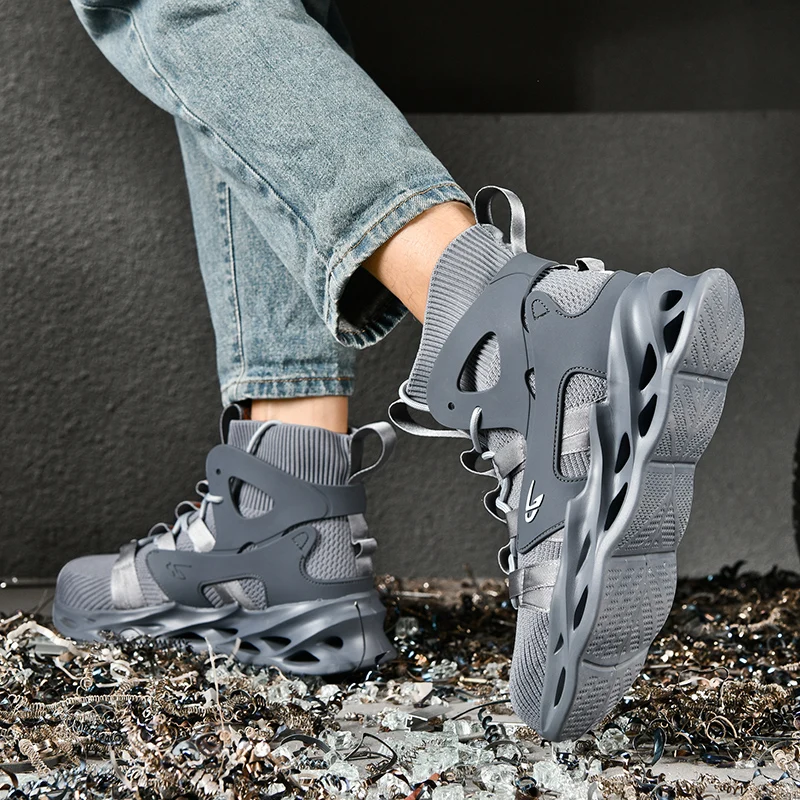 2025 أحذية عمل الذكور أحذية أمان غير قابلة للتدمير الرجال الصلب حذاء مزود بفتحة للأصابع ثقب واقية العمل أحذية رياضية الذكور أحذية الكبار أحذية عمل #5