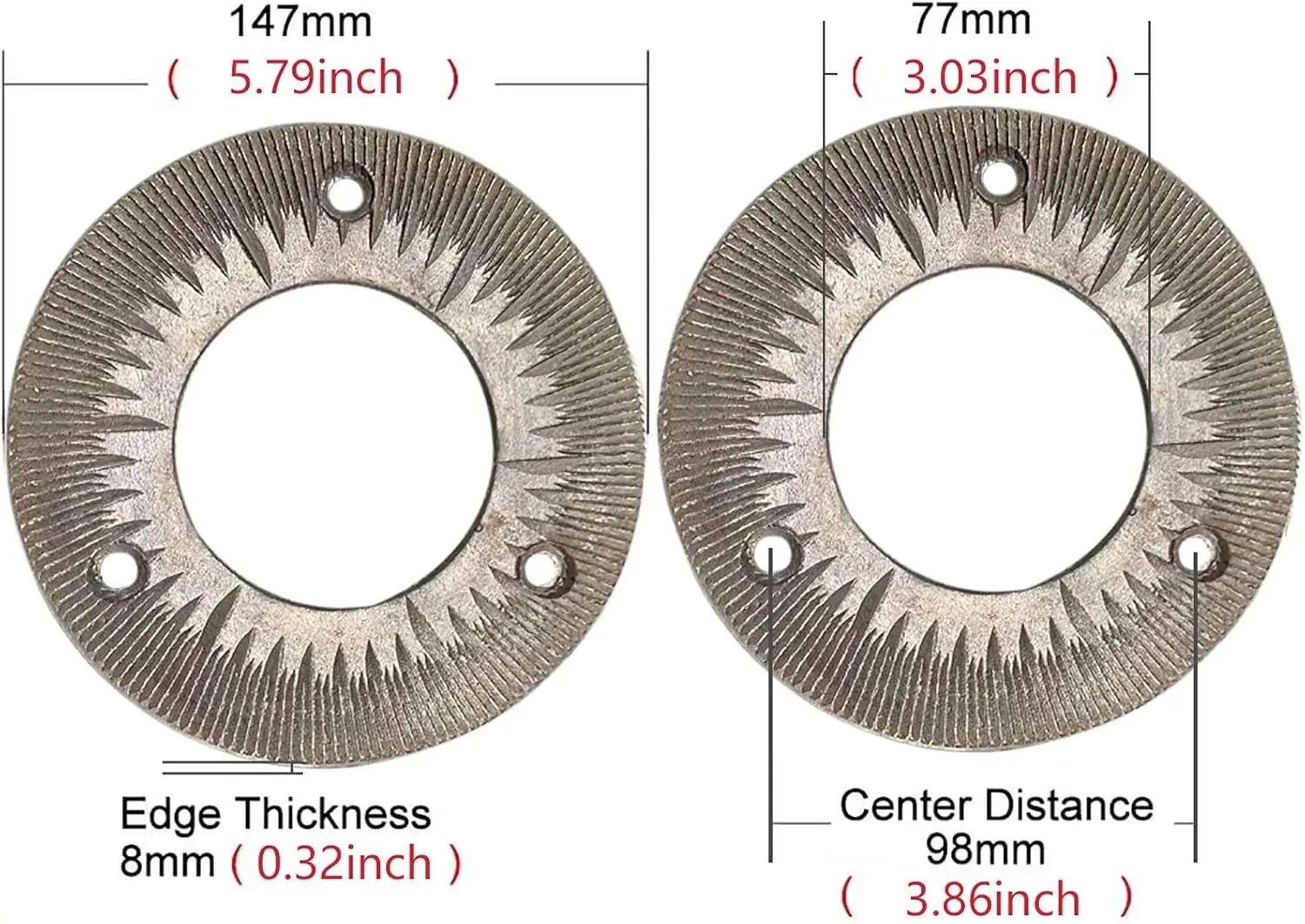 3000W 110V 전기 곡물 분쇄기용 연삭판 2개, 고강도 상업용 곡물 분쇄기, 분쇄기 판