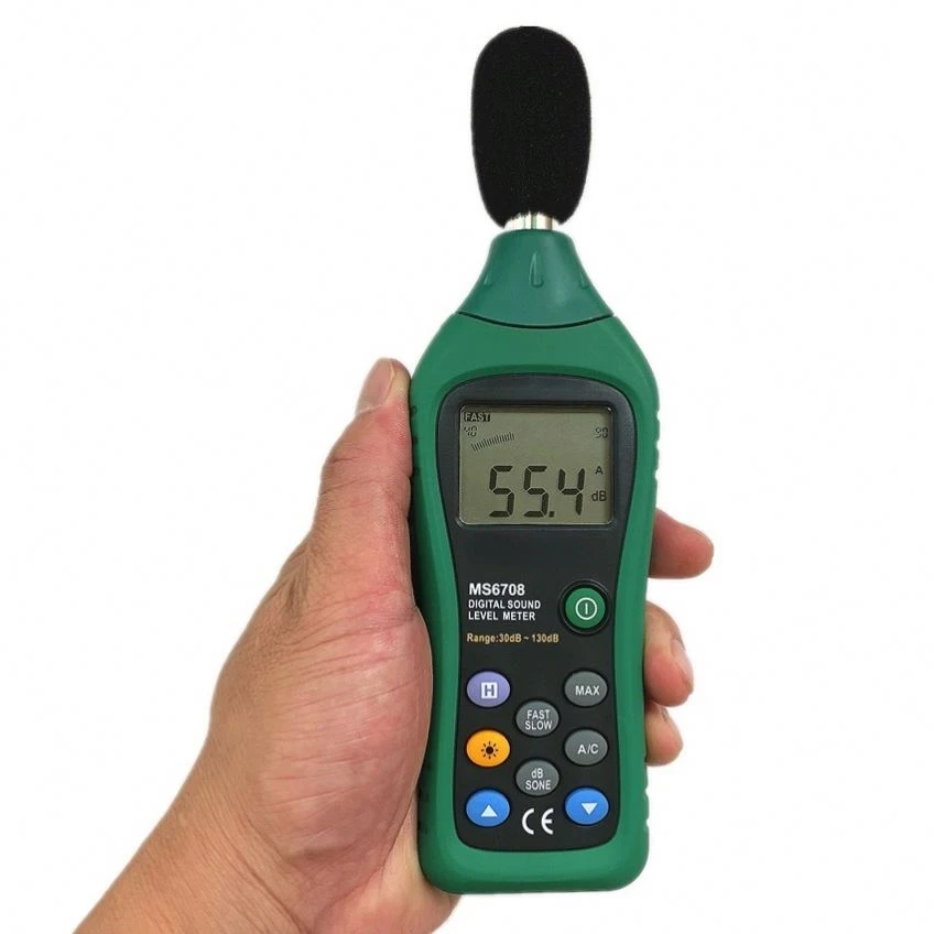 

MASTECH MS6708 Handheld LCD Display 30dB ~ 130dB Digital Sound Level Meter Noise Tester DB Decibel Level Meters