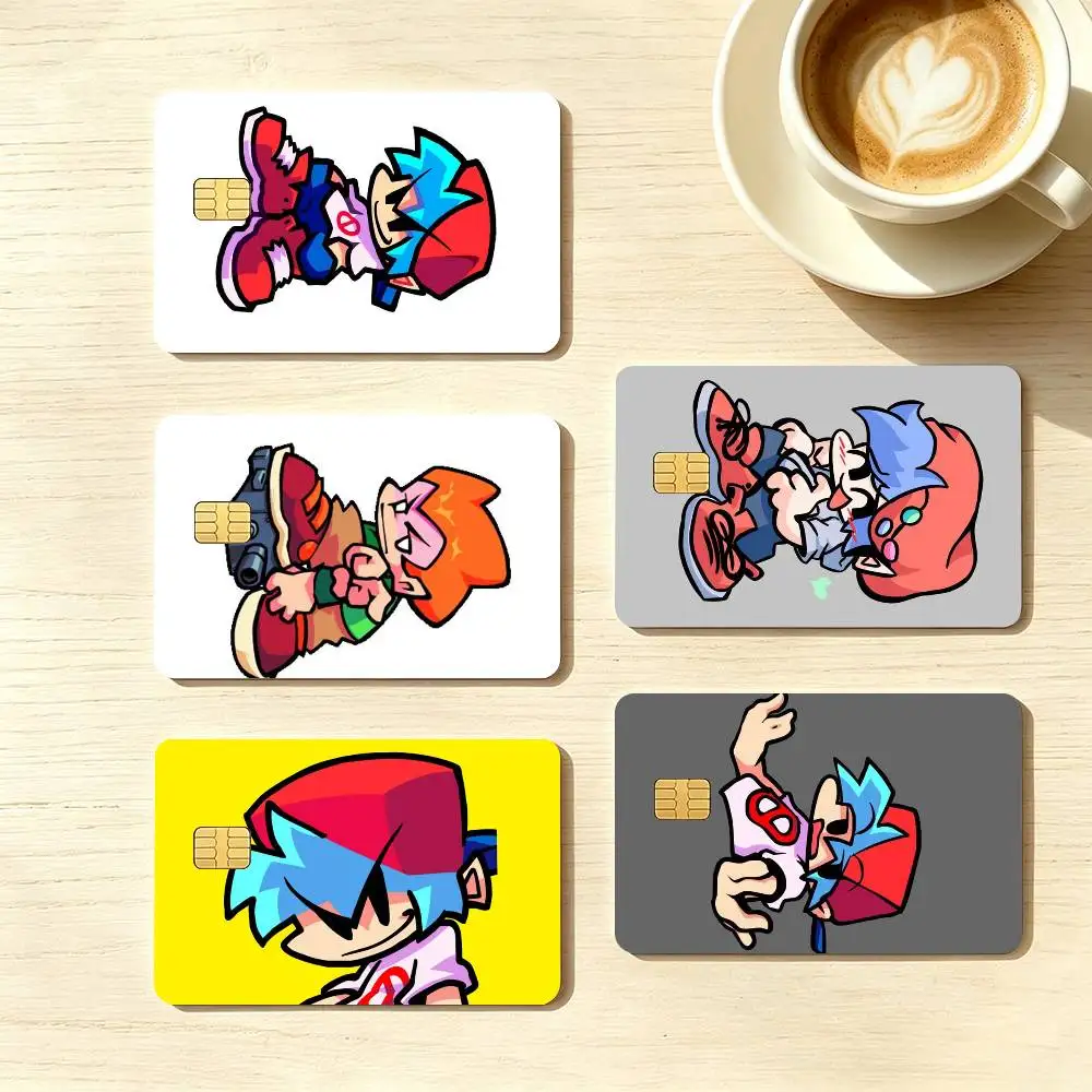 FNF BF Game Friday Night Funkin  Credit Card HD Stickers Small Chip Waterproof Sticker Game Card Decal Gift
