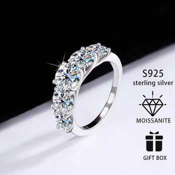 INZEN classic 3.6-7ct Moissanite 925 sterling silver ring, elegant romantic ring, birthday anniversary gift jewelry