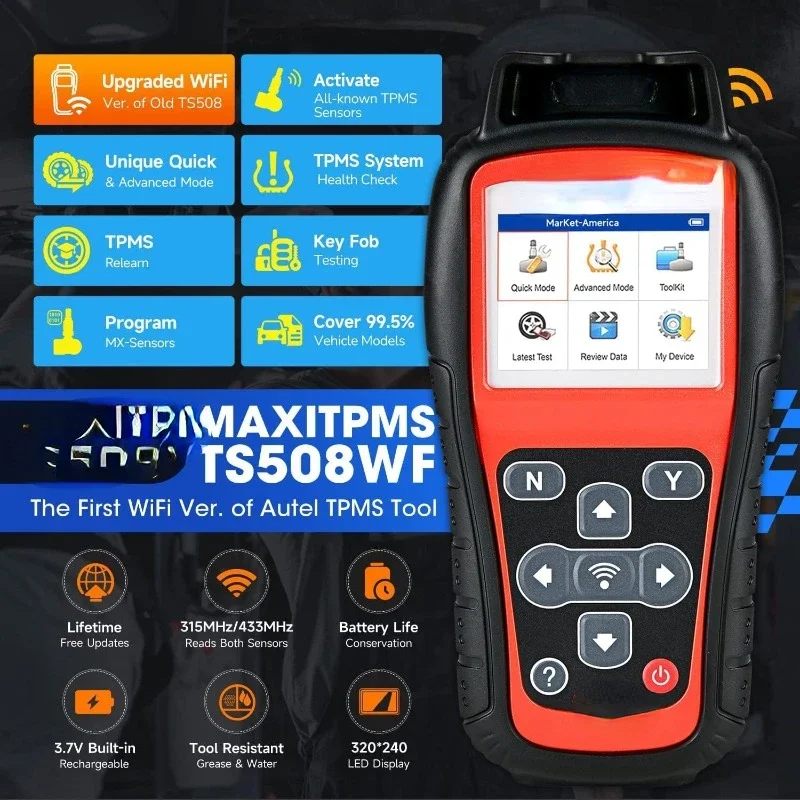 For MaxiTPMS TS508WF TPMS Programming Tool, 2024 Newest WiFi Ver. of TS508 TS501 TS408 TS601, Tire Pressure Monitor