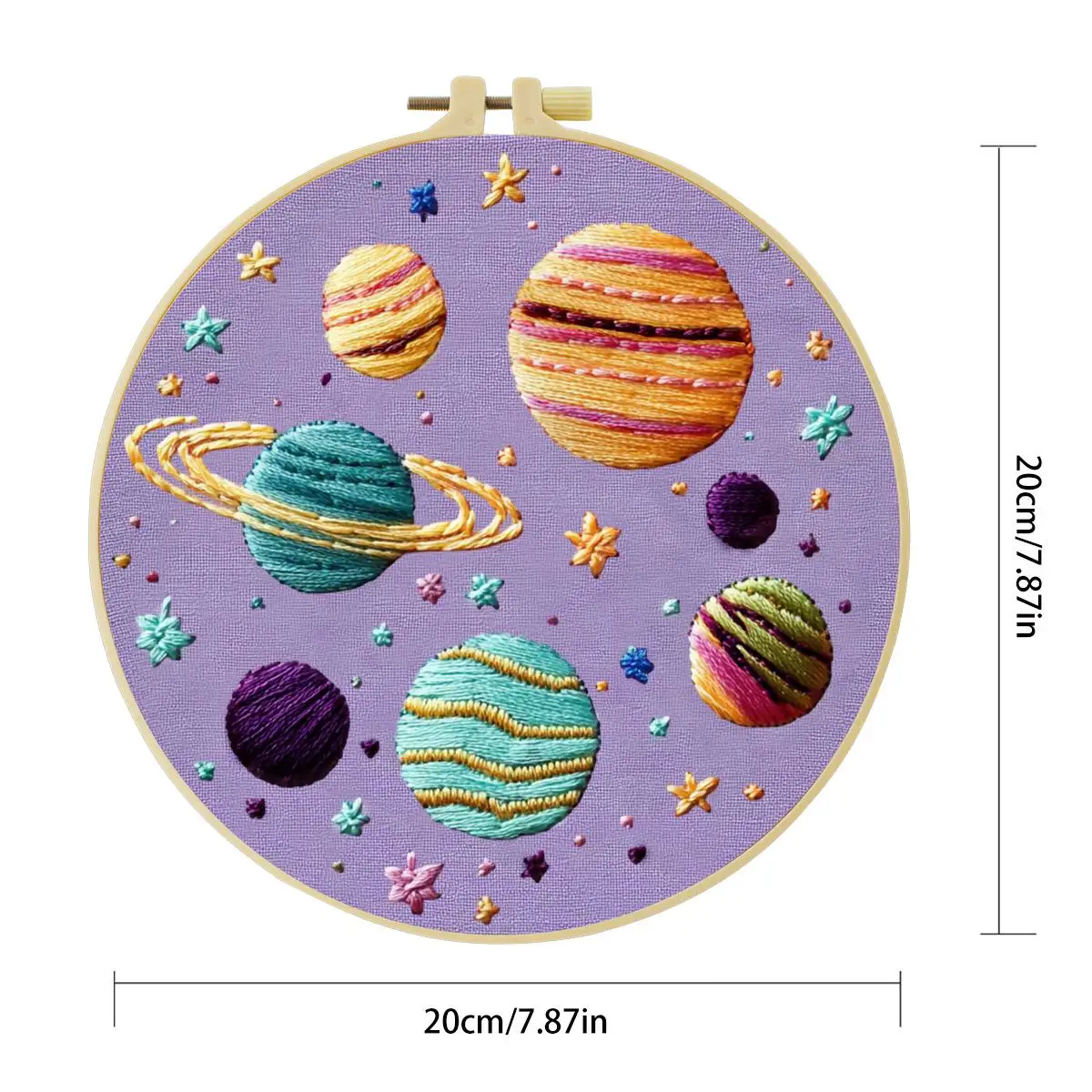 1 Stück 20X20CM/15X15CM 7,87/6,3 Zoll Interstellar-Stickerei-Starter-Kit DIY-Kit DIY-Stickerei-Set für Anfänger – Detail 2