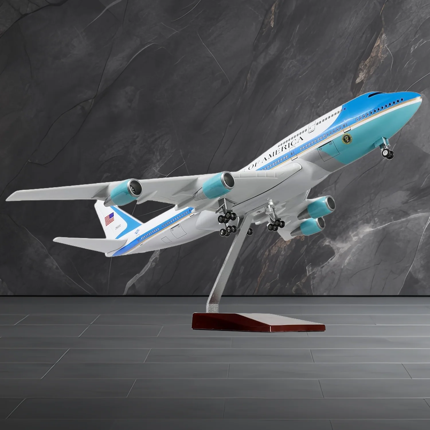 

Air Force one B747 1/160 Scale Resin Die-cast Airplane Model with Stand for Aviation Enthusiasts Gifts or Display Decorations