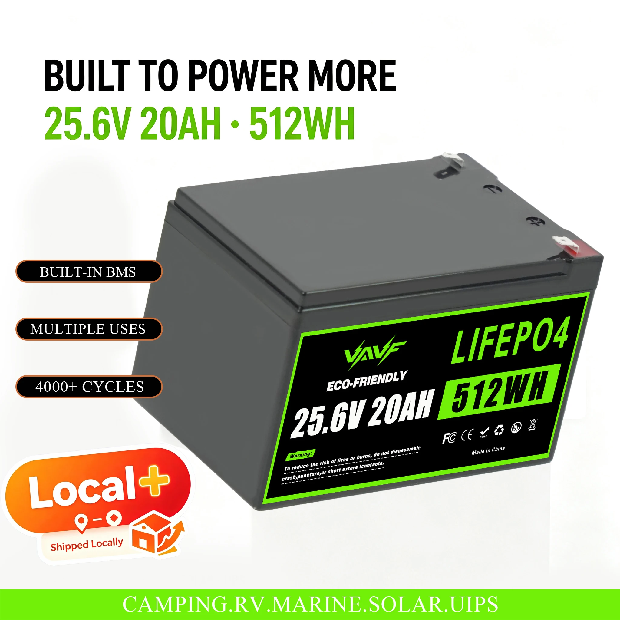24V 20000mAh LiFePO4-Akkupack mit integriertem BMS, wiederaufladbar, EU-Lagerversand für Heimspeicher, Wohnmobile, Wohnwagen, Outdoor-Camping, CCTV-Überwachung, Roboter-Rasenmähsystem