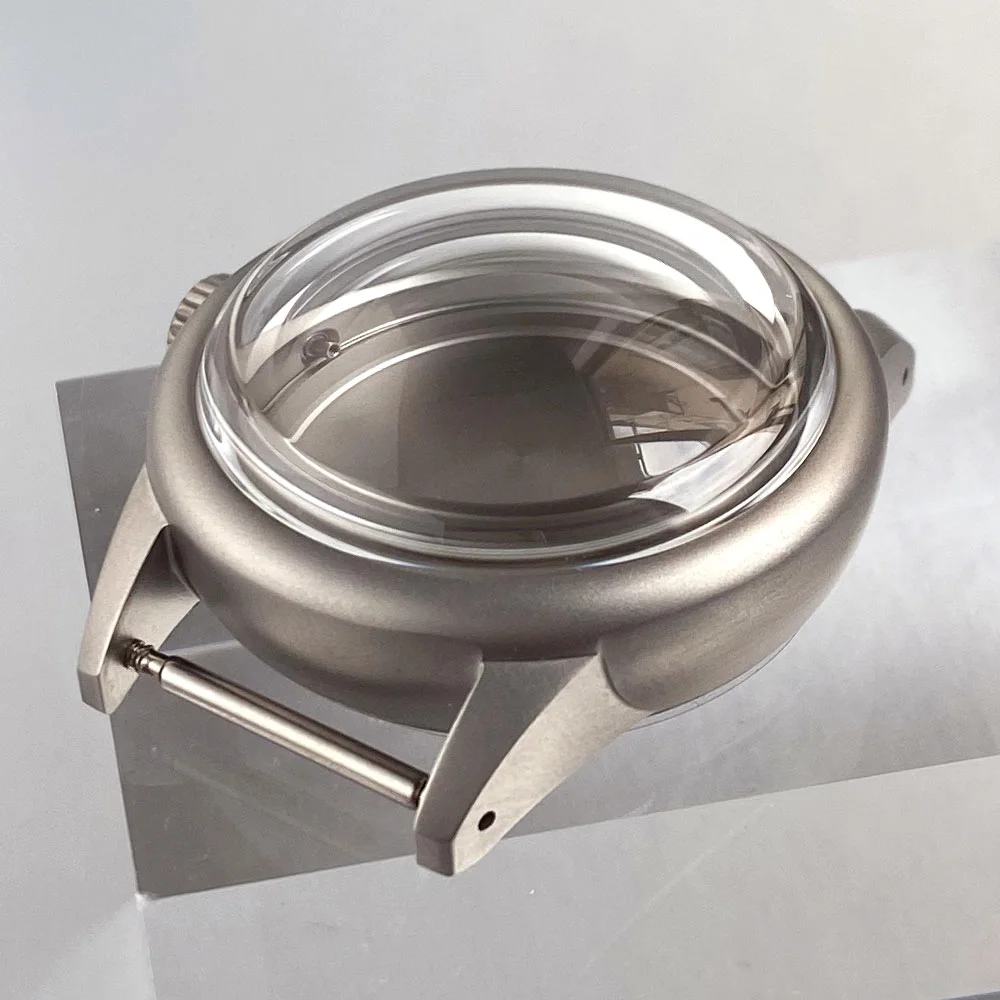 36mm aço inoxidável escovado caixa de relógio mergulho bolha vidro safira caber nh34aa nh35aa nh36aa eta 2824 pt5000 peças relógio