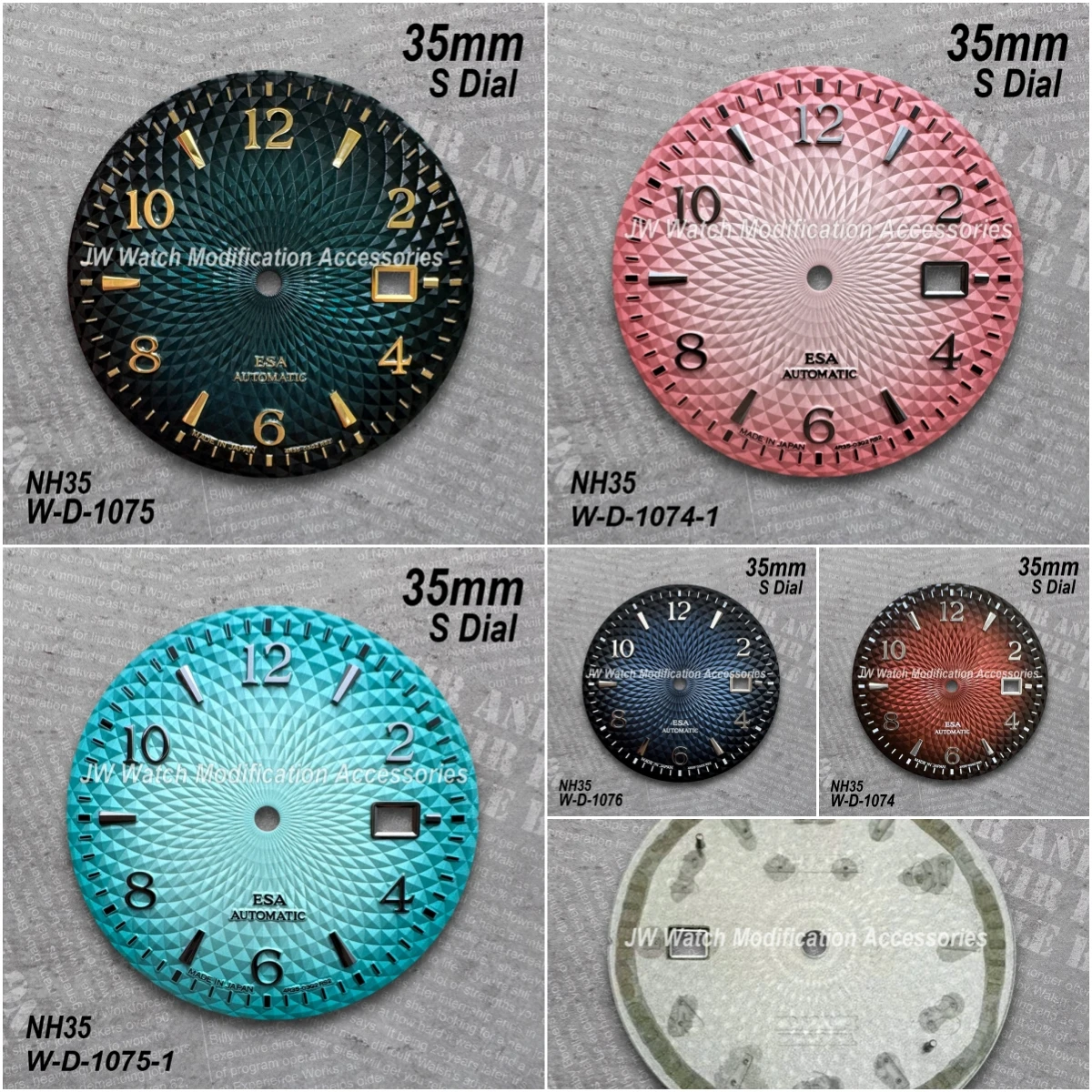

35mm Blue Cocktail S Logo Dial Suitable For NH35 Japan Automatic Movement Gradient High Quality Watch Modification Accessories