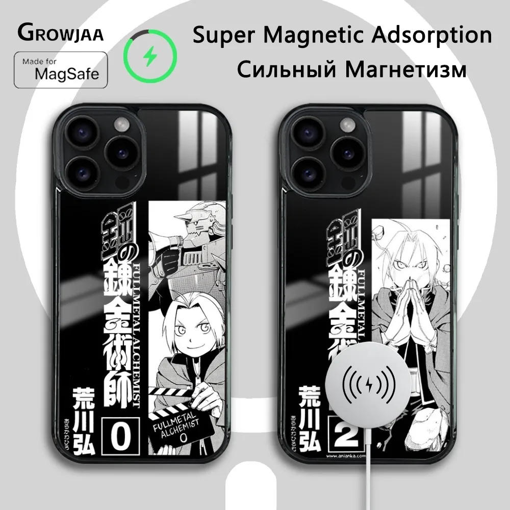 Anime F-Fullmetal-A-Alchemist Phone Case For iPhone 16 15 14 13 12 11 Pro Max Plus Mini Magsafe Mirror Wireless Magnetic Cover