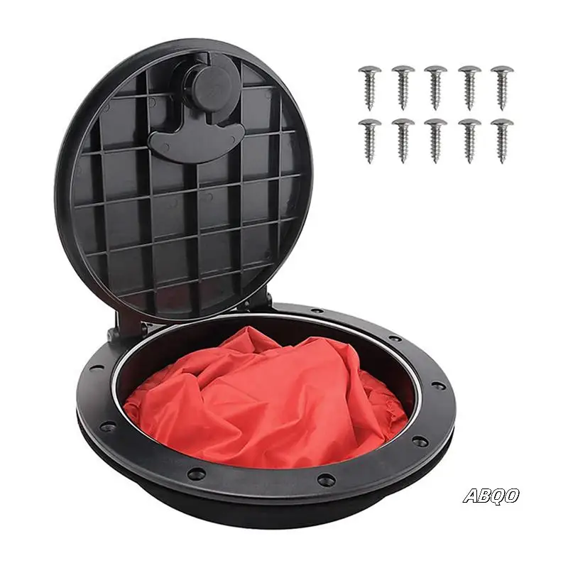 

2X Deck Plate Kit Kayak Deck Hatch With Storage Bag For Kayak Boat Fishing Rigging Black 6Inch