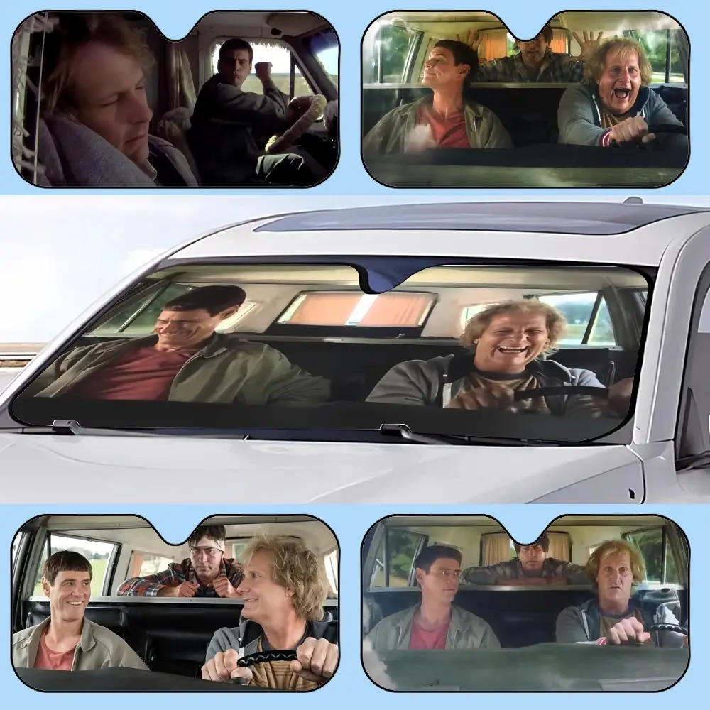 

D-Dumb and Dumber Sun Visor Retractable Car Sun Visor Anti-Glare UV Protection Front Window Sunshade