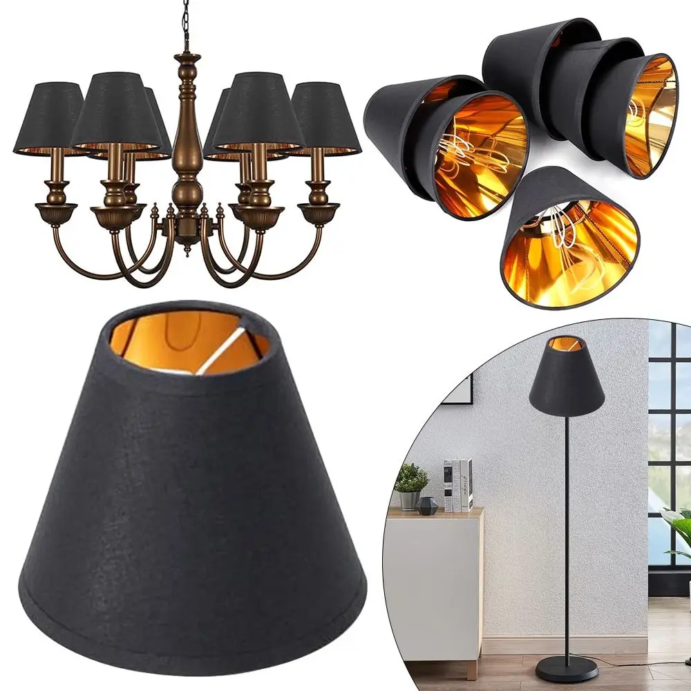 Nordic Style Lamp Covers Accessories Fabric Black Lighting Fixtures Metal Cloth Lampshade Home Decoration