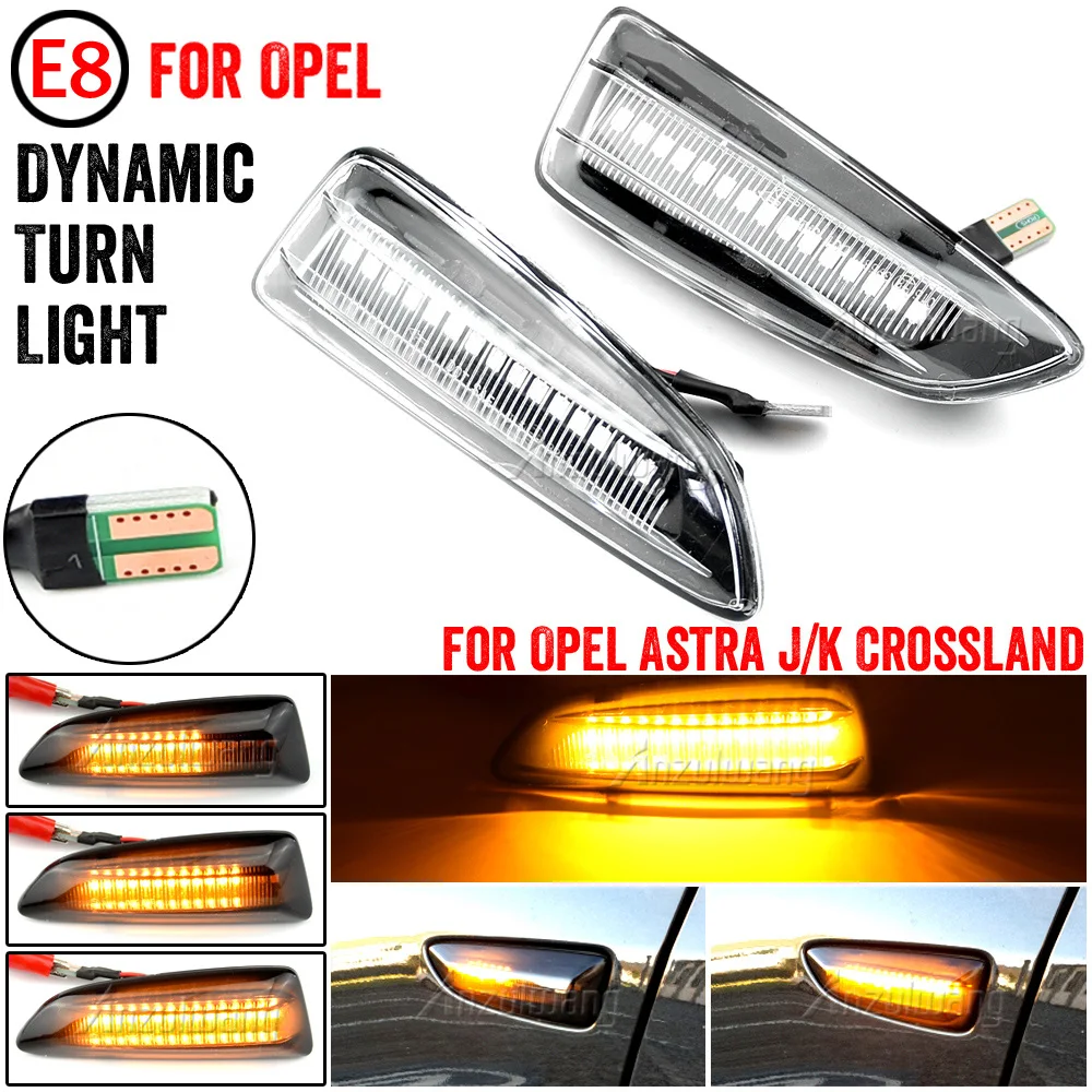 

Fit for Opel Astra J 09-15 2PCS Led Dynamic Side Marker Turn Signal Light Sequential Blinker Fit for Opel Grandland X 2017-2019