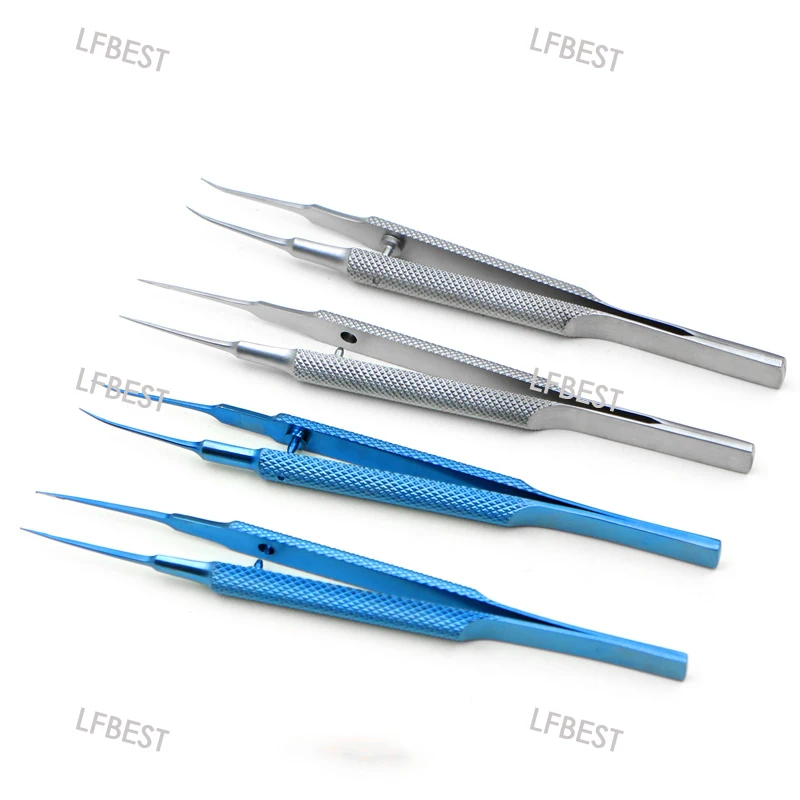 

Stainless Steel Ophthalmic Teeth Straight Angle Fine Microtweezers Double Eyelid Tool 0.3mm