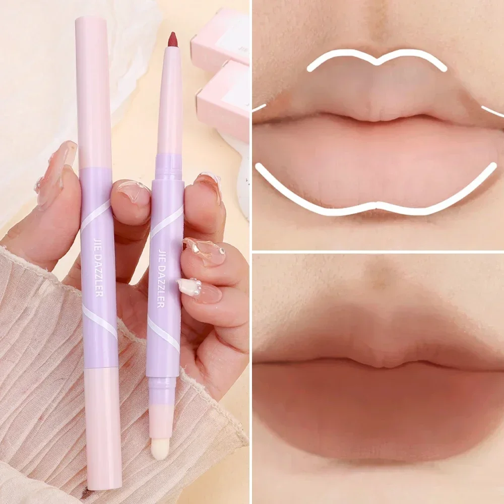 Waterproof Lip Liner Lipstick Pen Non-stick Cup Matte Soft Smooth Velvet Lipliner Pencil Nude Lasting Lip Tint Makeup Cosmetics