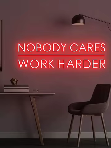 Nobody Cares Work Harder Sign Office Wall Sign Home Gym Design Decor Idea Home Bar Club Art Wall Decor