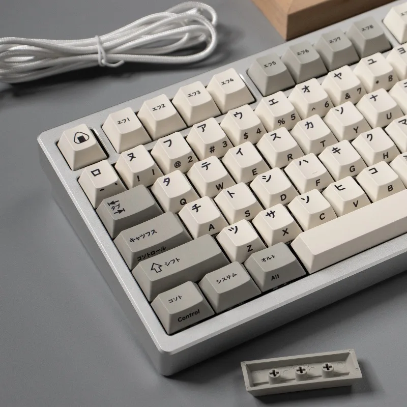 Retro Japanese Keycaps Cherry Profile PBT Keycap 144 Keys Customized for 60/64/84/87/98/108 Mechanical Keyboards Wooting60 Mad60