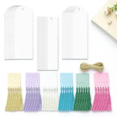 1 комплект, акриловые закладки, прозрачные пустые закладки с кисточками, маркеры для страниц своими руками, декоративные закладки для чтения, офиса, школы