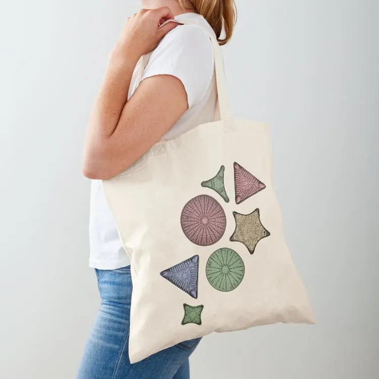 

Diatoms - Marine Biology Art Tote Bag eco bag folding Handbags women Big bag Cloth
