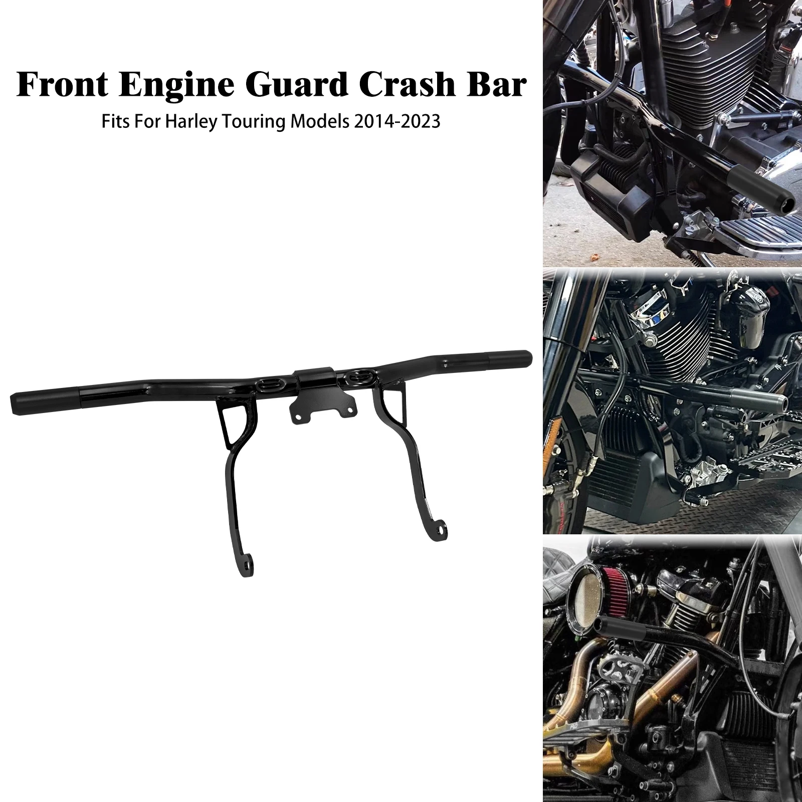 

Motorcycle Front Engine Guard Crash Bumper Highway Steel Falling Protector Bar For Harley Touring Road Glide Street Glide 14-UP