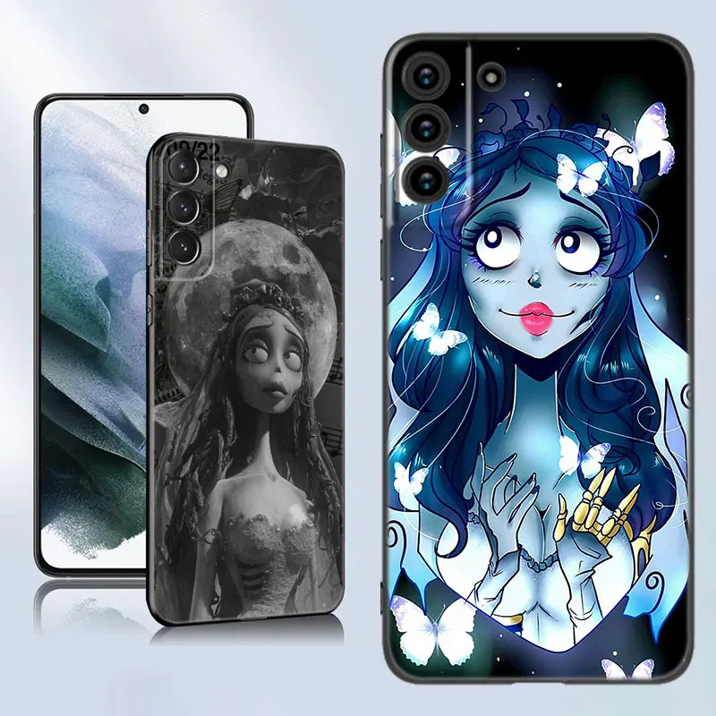 The Corpse Bride Black Silicone Phone Case For Samsung Galaxy S23 S21 S20 FE S24 S22 Ultra S10E S10 S9 S8 Plus