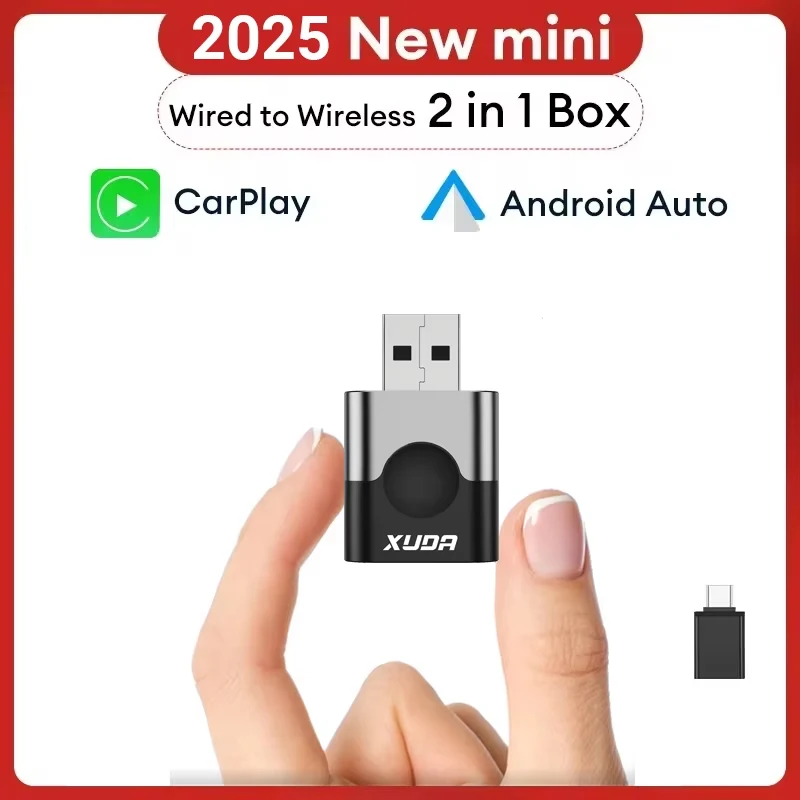 

Беспроводной адаптер XUDA Carplay Android Auto 2in 1 Smart Dongle 2025 5G WIFI для iphone Android Телефон для Volvo Benz Mg Kia VW