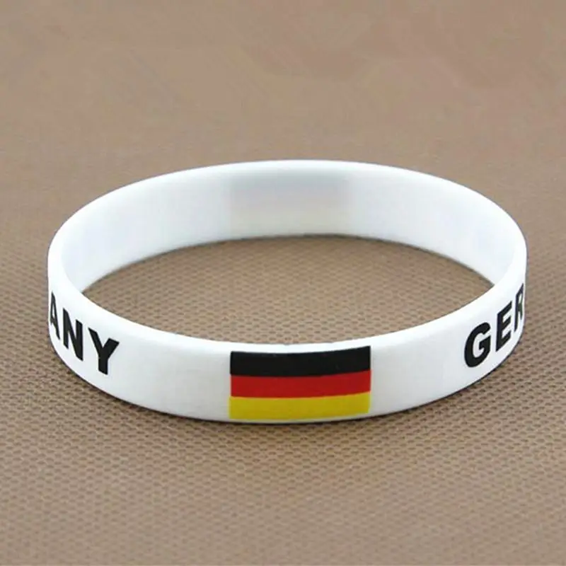 2 stücke Deutschland Flagge drucken Sport Armband Land Flaggen Silikon Armband Frauen Männer Gummiband Armband Armreif Zubehör