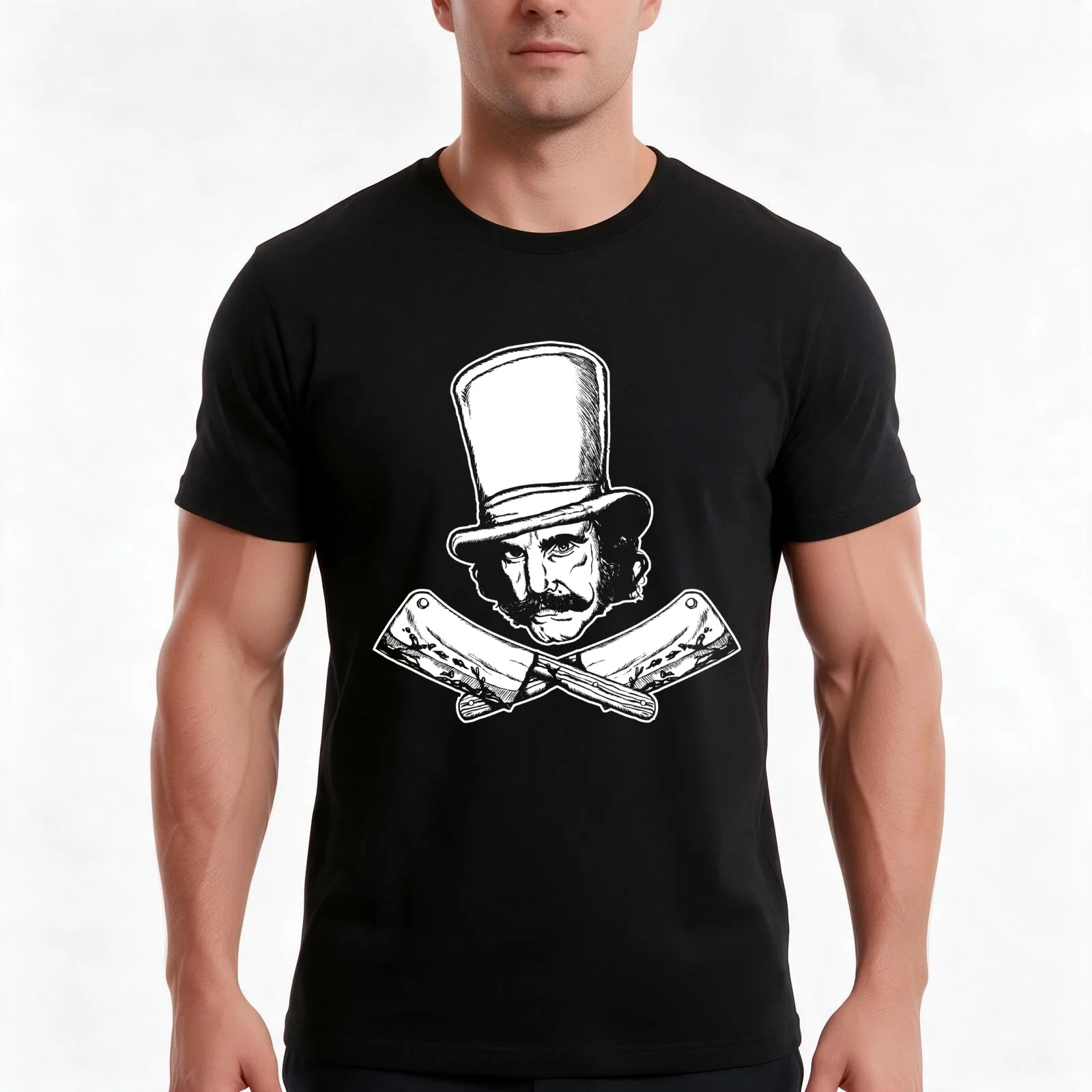 The Butcher (purist Black and White version) T-Shirt, Summer Casual Cotton Tee, Oversized Streetwear Tops, Vintage Graphic Print