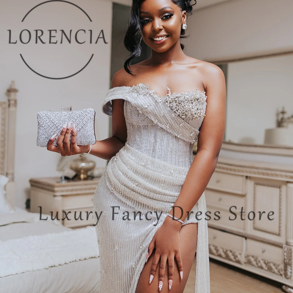 Eleganckie sukienki na studniówkę z cekinami 2025, błyszczące suknie ślubne w stylu syreny z rozcięciem z boku, szyte na miarę sukienki bez rękawów, traje juvenil masculino