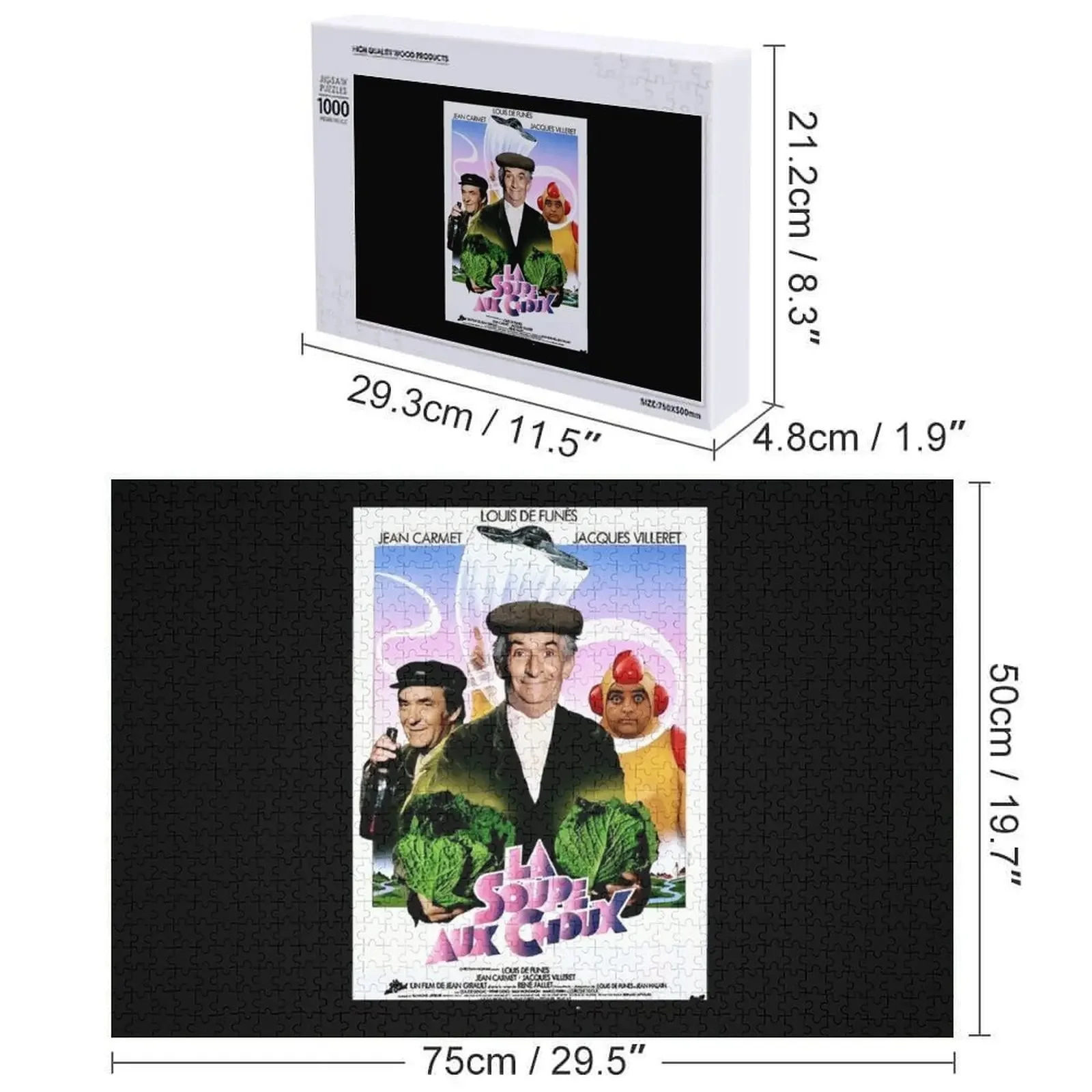 خمر Soupe Choux حساء الملفوف 1981 الكلاسيكية لويس دي فونيس ملصق الفيلم الكوميدي الكلاسيكي بازل قطع