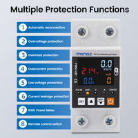 63A TUYA APP WiFi Smart Circuit Earth Leakage Over Under Voltage Protector Relay Device Switch Breaker Energy Power kWh Meter