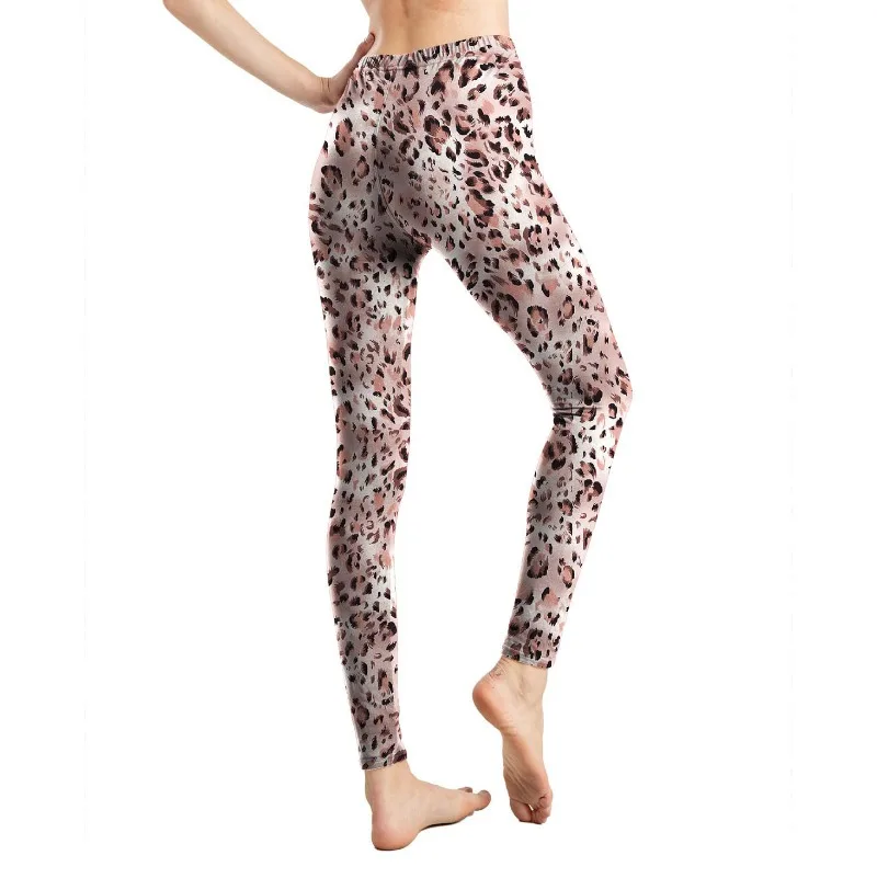 Women Skin Friendly Soft Digital Printing Leggings Animal Print Leopard Print Snake Print Nine-point Pants Flower Pants