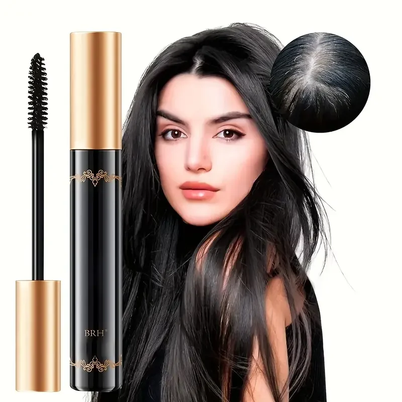 Disposable hair pen to cover gray hair, natural black hair temporary hair toner to replenish color and root without fading pure