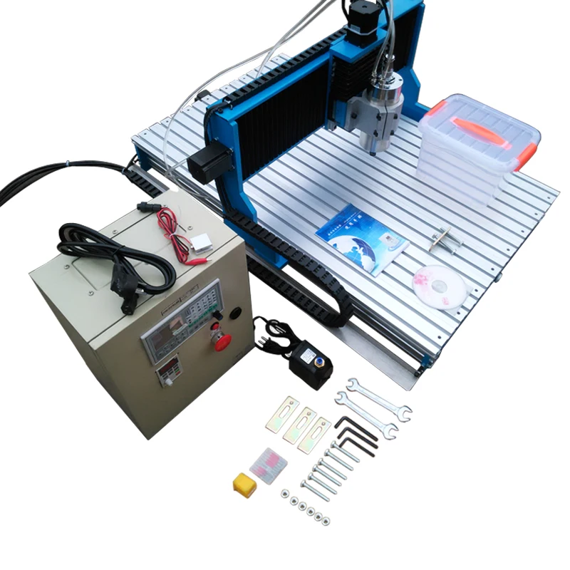 เครื่องแกะสลัก6040L CNC 4แกนเครื่องแกะสลักไม้รุ่นออฟไลน์1500W 220W